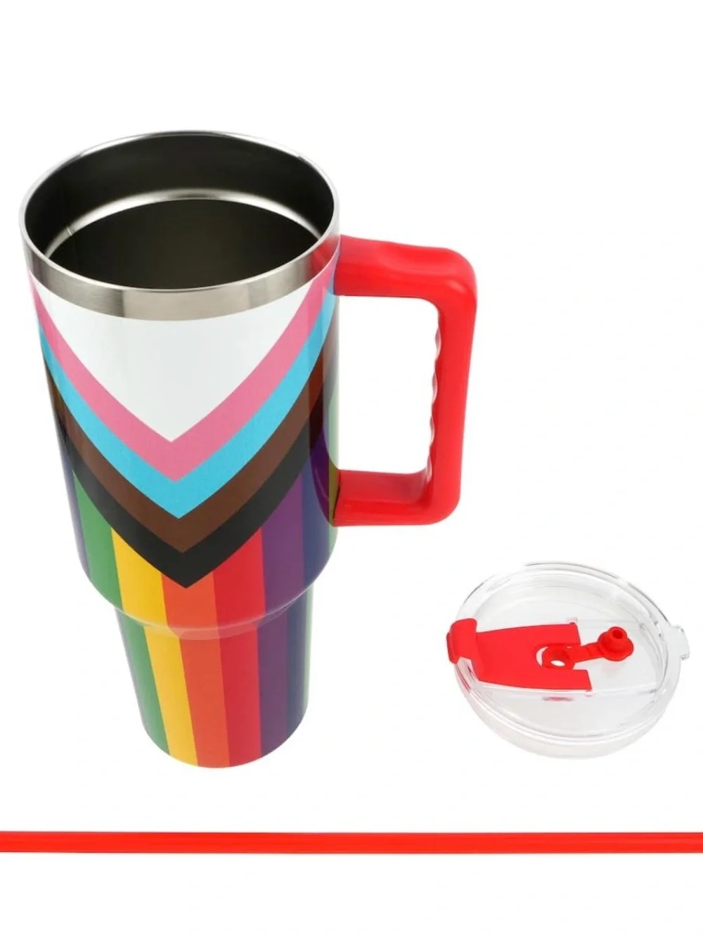40 oz Stainless Steel Insulated Pride Tumbler * Hot Cold * Leak-proof Lid Straw